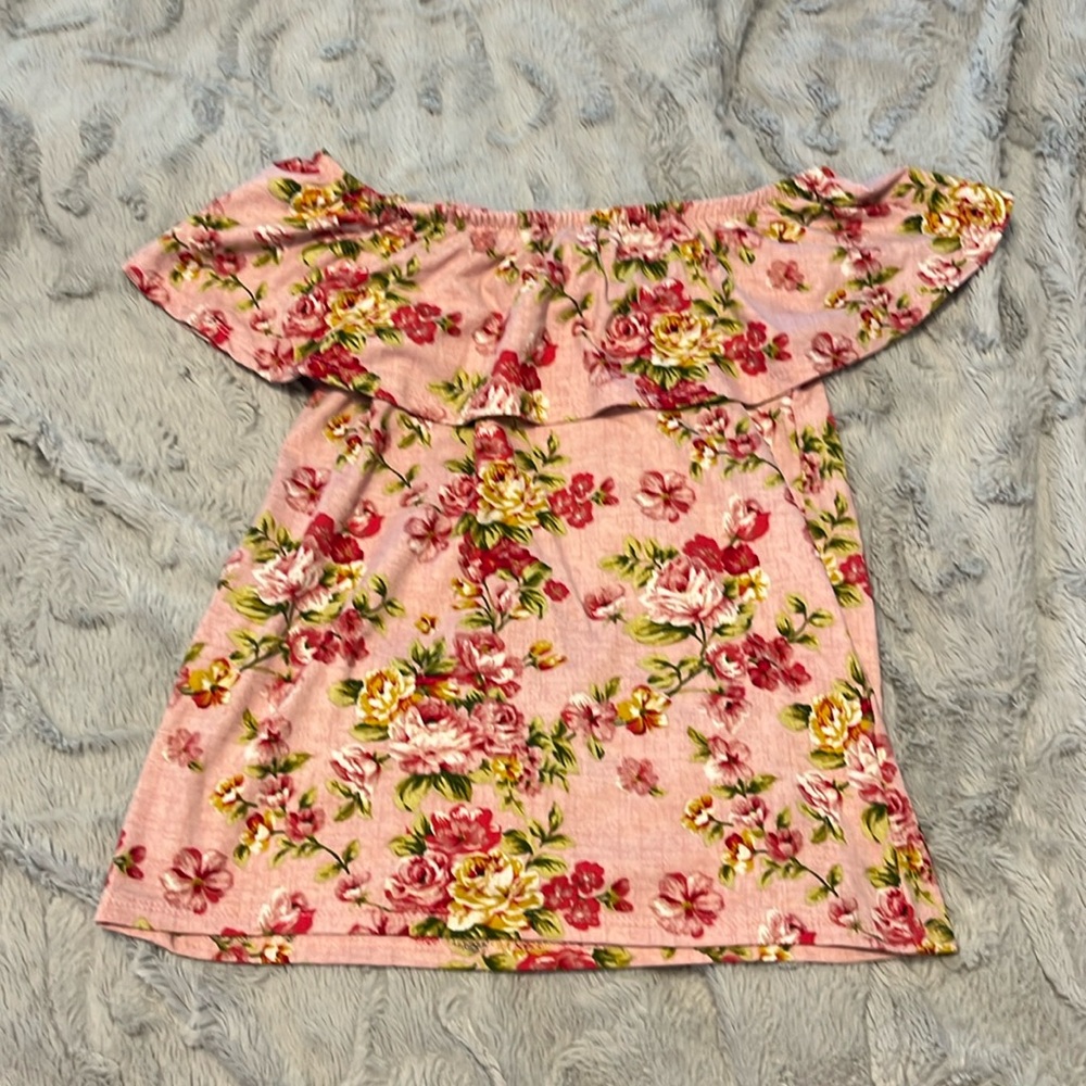 Pink floral blouse